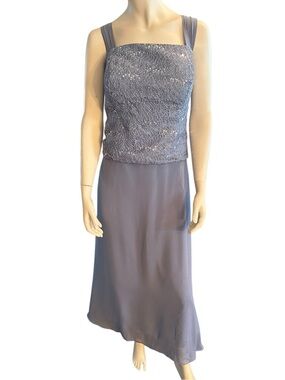 Gown Gallery Lace, Sequin & Chiffon Mother of Bride/Groom Dress Blue 16W NWT